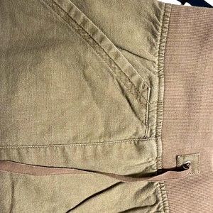 super cute, elastic band skirt w/side pockets, drawstring, khaki stretch skirt